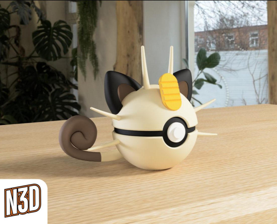 0052 Meowth PokeBall Collectible